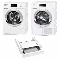 Комплект Miele ChromeEdition (стиральная машина WCR870WPS + сушильная машина TCR790WP + монтажный элемент WTV511)Товары в комплекте